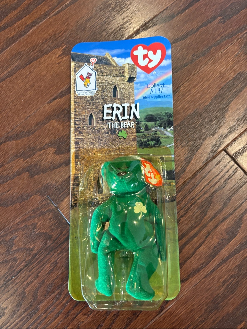 Ty Erin The Bear Plush - Green with Shamrock
